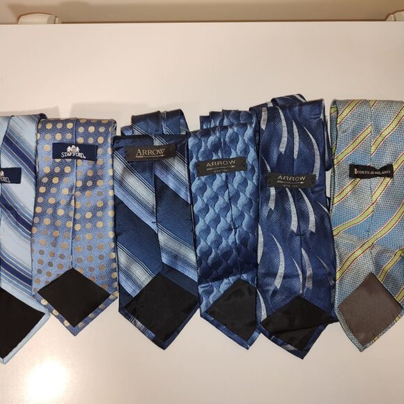7 Vintage Silk Ties Stafford-Arrow, etc (1 has a small Stain) 6 Good Condition. - Picture 8 of 15